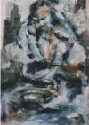 DUMILE "Figure study with bowl", 1964 - watercolour and charcoal - 54x36.5 cm (Priv. Coll, Cape Town)