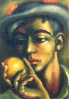 1952 Boy with orange 350x250mm_JM372