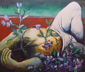1973 Reclining figure with Sweet Peas 480x560mm_JM1143