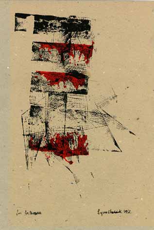 Lynn CHADWICK "for Artecasa", 1962 - woodblock drawing - 25x16 cm