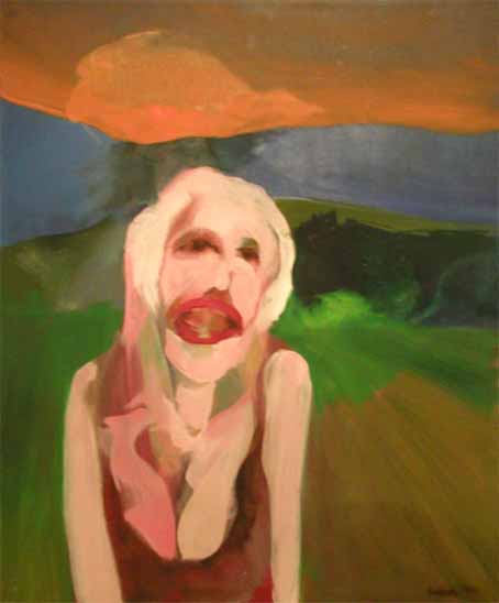 Anne SASSOON "The scream", 1969 - oil/canvas - 92x76 cm