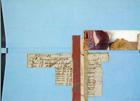 Wim BLOM "Forgotten day in 1855", 1980 collage 17x 23.5 cm (Oliewenhuis Art Museum - PELMAMA Donation) 