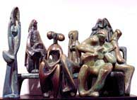 Zoltan BORBEREKI "Hippies, Plaza Real, Barcelona", 1970 - bronze ed. 2 (as a complete group)
