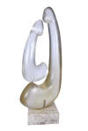 Zoltan BORBEREKI Mother & child", 1973 - laminated perspex on marble base - 173x80x20 cm 