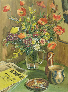 Eric BYRD "Stillife", 1942 - watercolour - 54x40 cm (img Bernardi Auctioneers, Pretoria)