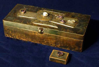 Tessa Fleischer copper cigarette box and matchbox
