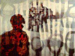 Cyril FRADAN "Impressions", 1967 acrylic/canvas 91x121 cm (Oliewenhuis Art Museum) (PELMAMA)