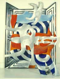 Cyril FRADAN "Billow", 1973 - acrylic/canvas 183x228cm + freestanding form 124cm H (Coll. SANG)