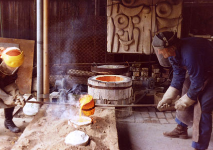 Barbara and Desmond Greig at work at their studio foundry in Melville, Johannesburg