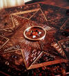 Berrell JENSEN Tabletop late 60s/early 70s - copper, brass, enamel - glass covered