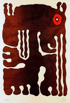 Wopko Jensma "Untitled", 1974 - silkscreen ed. 55 - 63x53 cm (Coll. SANLAM) (downloaded from www.litnet.co.za) 