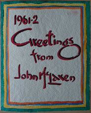 John McLaren 1962 one of 3 greeting cards illustrated with his watercolours