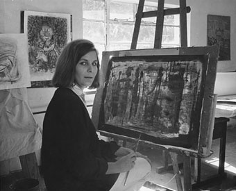 Karin Jaroszynska in her studio in Johannesburg in abt. 1965 (img E.H. Bellairs)