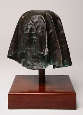 Eddie Ladan "The masked head", bronze 2/5 - 24cm H - auctioned Welz Cape Town - 26th May, 2009 - Lot 345