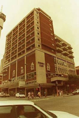Lily SACHS - View of her 4 relief panels on Johannesburg's Hillbrow Summit Club in better times
