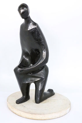 Lily SACHS "Kneeling figure" bronze - ed. n/a - signed L.S. - 38cm H - offered by Old Johannesburg Warehouse Auctioneers, January, 2017 - Lot A040