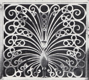 Detail of aluminium grille work designed by René Shapshak for Broadcast House, Johannesburg, ill. in The SA Architectural Record, October, 1937 (archives http://www.artefacts.co.za/)
