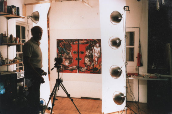 Claude VAN LINGEN in his studio at 552 Broadway, SOHO N.Y. mid-1980s